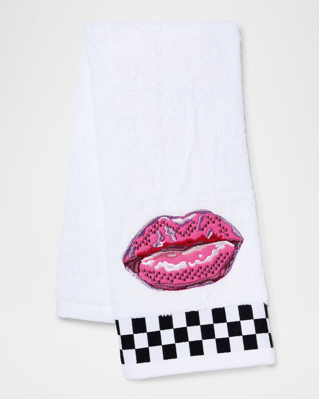 Pucker Up Check Hand Towel